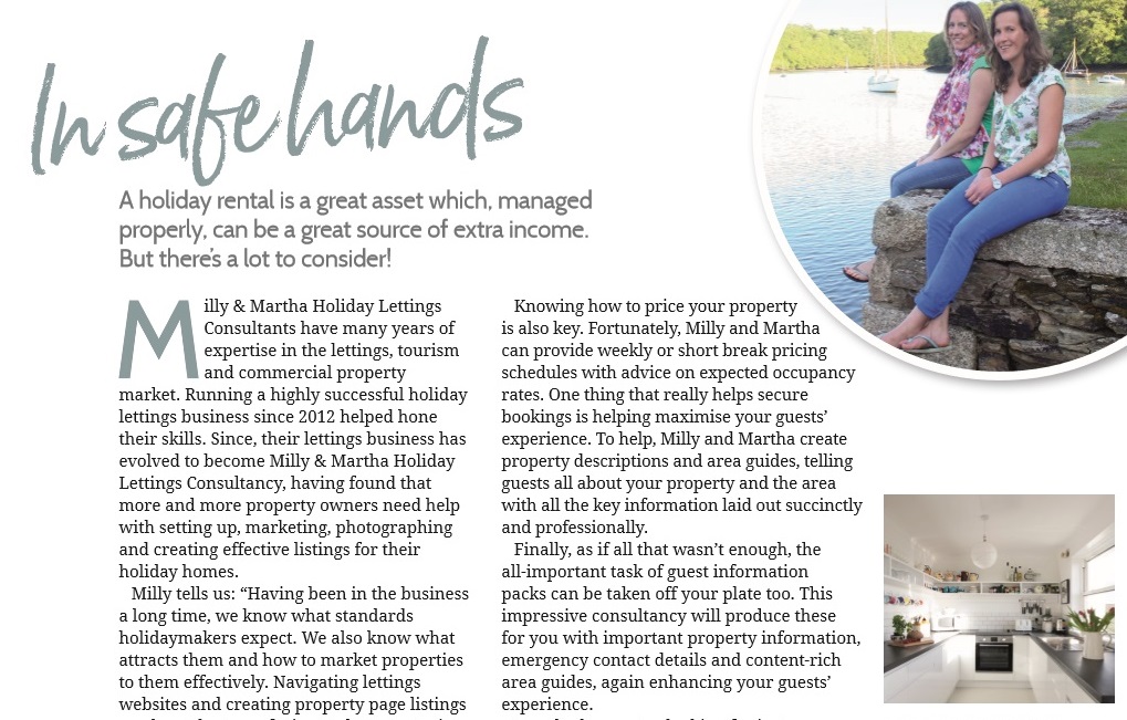 Cornwall Living Advertorial for Milly and Martha Lettings